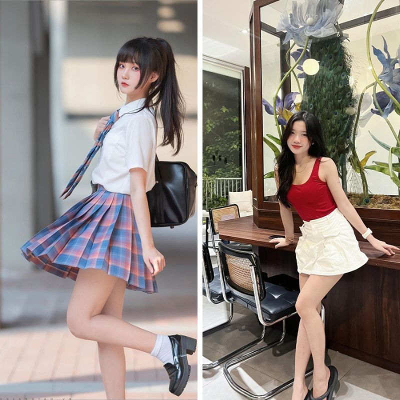 Ảnh gái xinh mặc váy ngắn