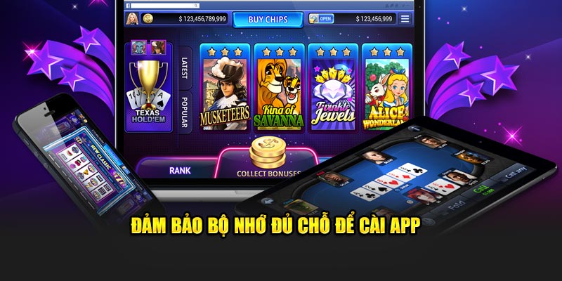 Đảm bảo bộ nhớ đủ chỗ để cài app